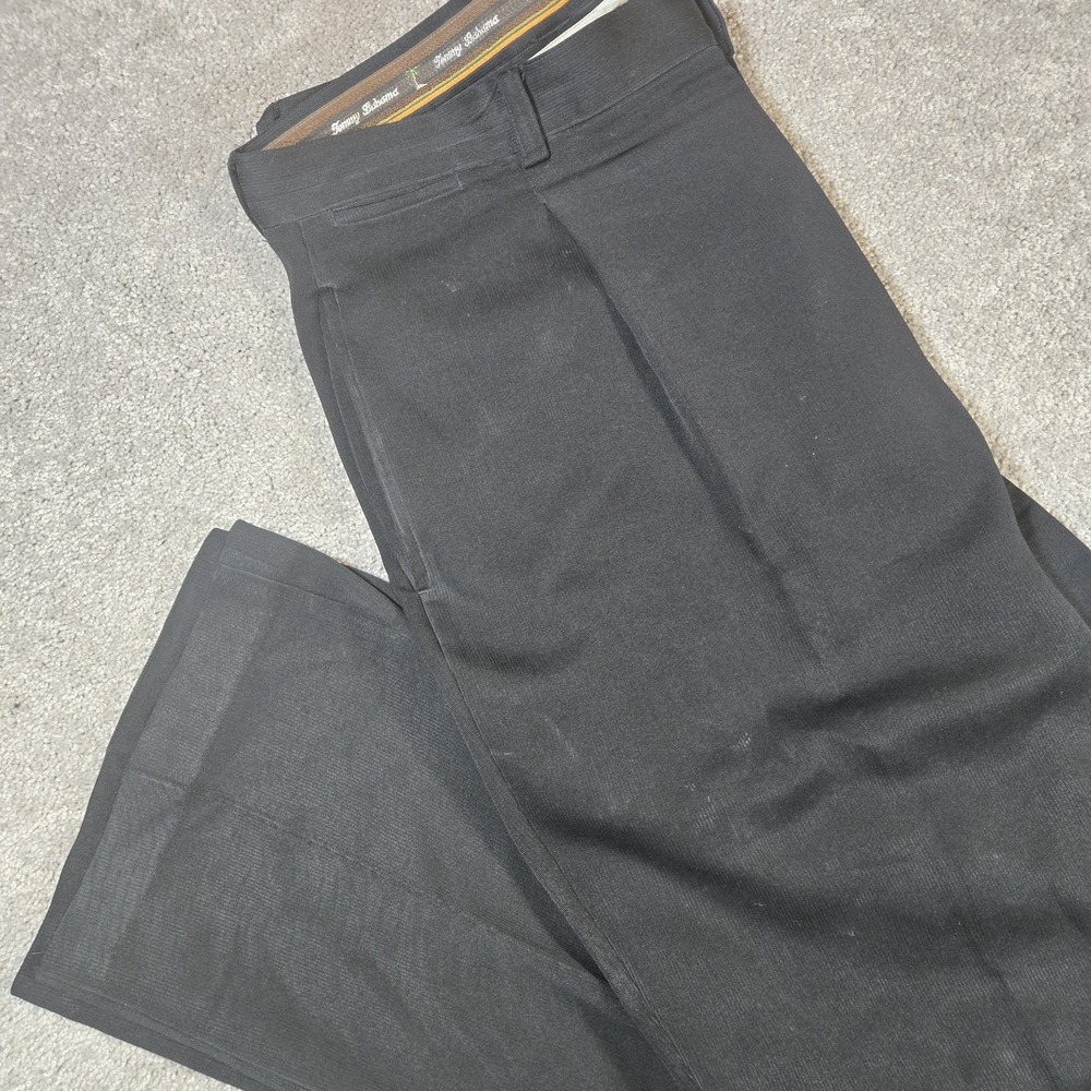 Tommy Bahama Black Pants Mens Size 38x30 Professional Relax Vacation Silk Blend